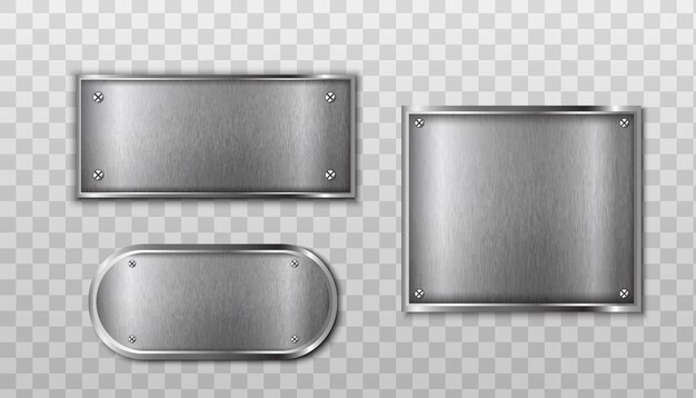 realistische vector metalen plaat. Geïsoleerd op transparante achtergrond.