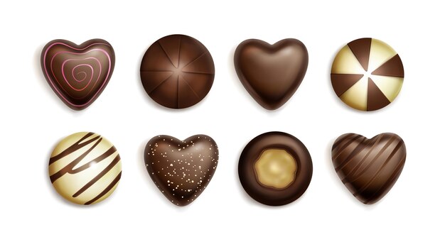 Realistische verzameling chocoladesuikergoed