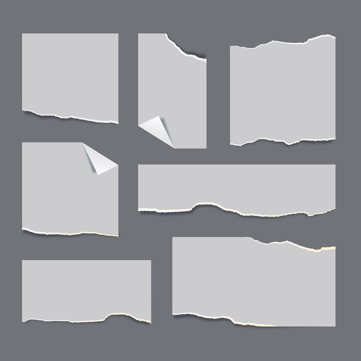 Gratis Vector realistische verzameling gescheurde papieren