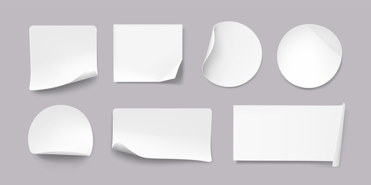 Gratis Vector realistische verzameling van papieren stickers
