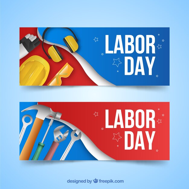 Realistische VS werkdagen banners