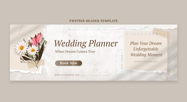 Realistische weddingplanner twitter header