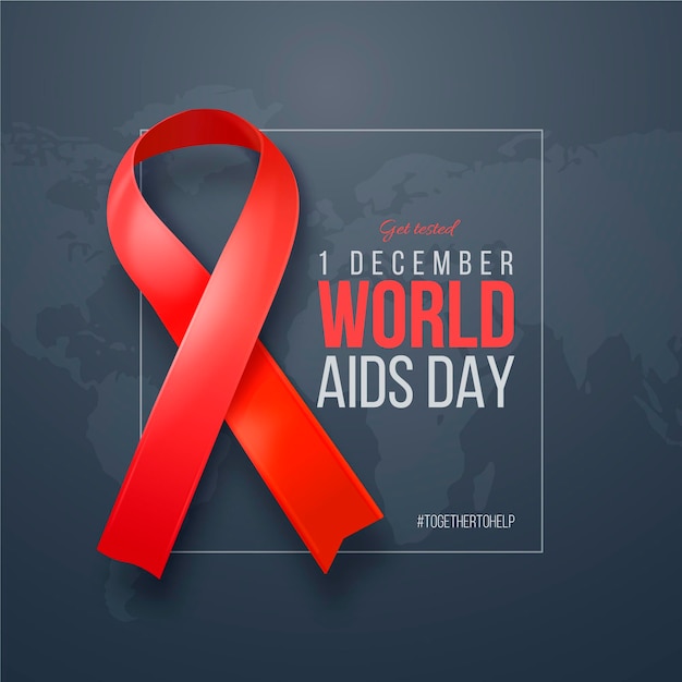 Gratis vector realistische wereld aids dag illustratie