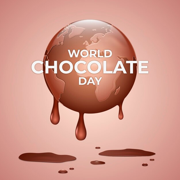 Realistische wereld chocolade dag illustratie