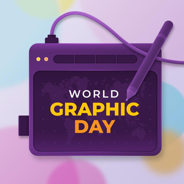 Realistische wereld grafische dag illustratie