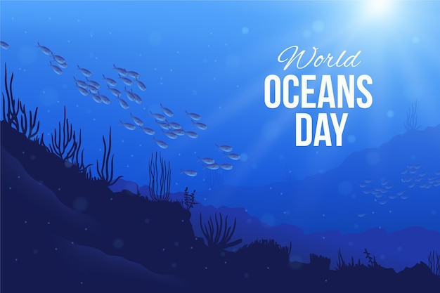 Gratis vector realistische wereld oceanen dag illustratie