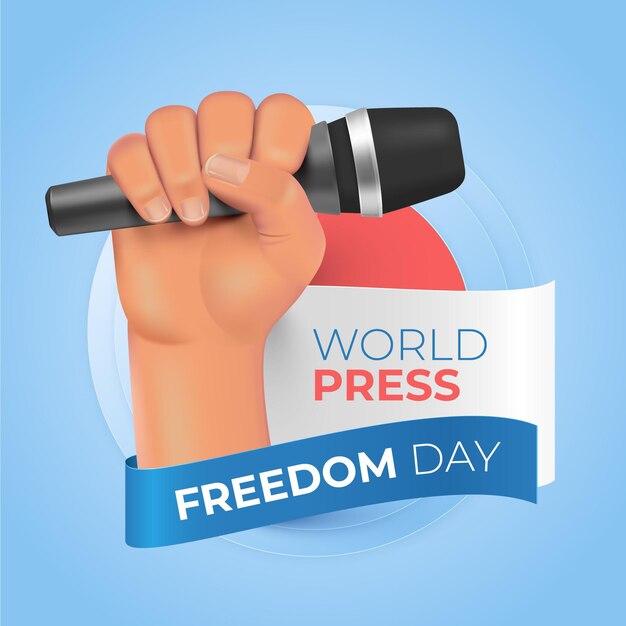 Realistische wereld persvrijheid dag illustratie