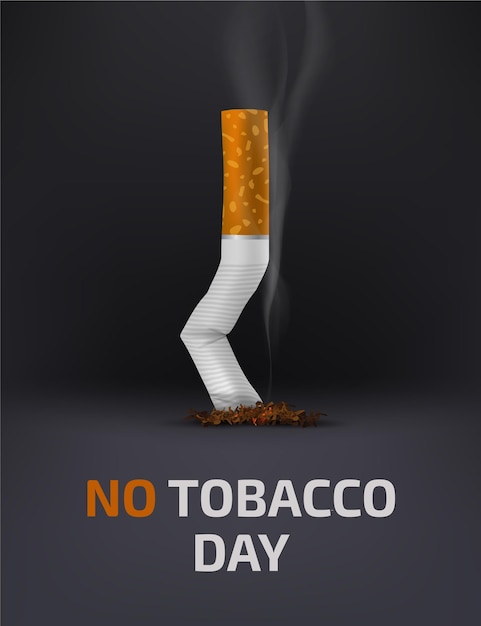 Realistische wereld zonder tabaksdag illustratie