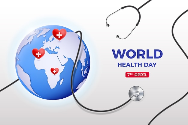 Gratis vector realistische wereldgezondheidsdag achtergrond