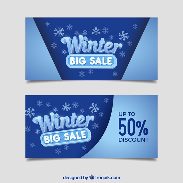 Realistische winter verkoop banners