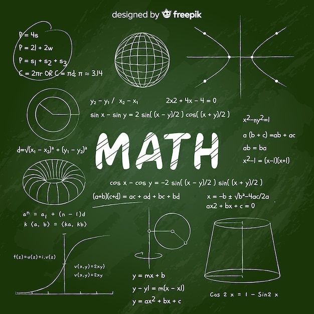 Realistische wiskunde schoolbord achtergrond