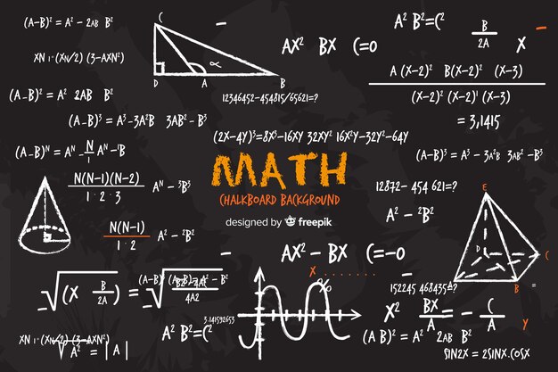 Realistische wiskunde schoolbord achtergrond