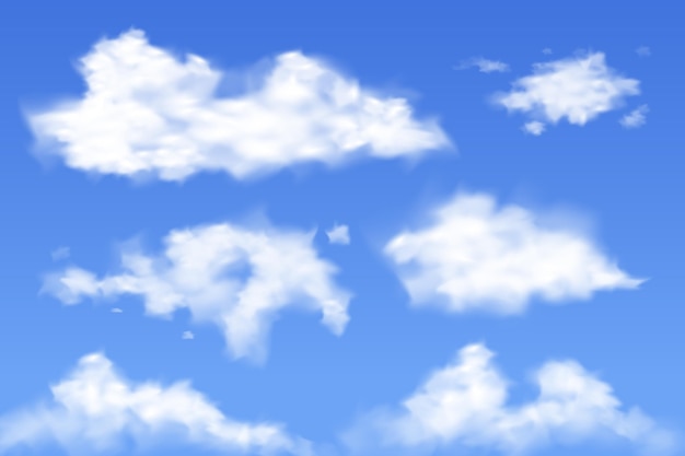 Gratis vector realistische wolkencollectie