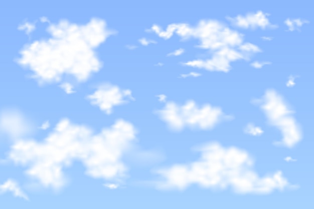 Gratis vector realistische wolkencollectie