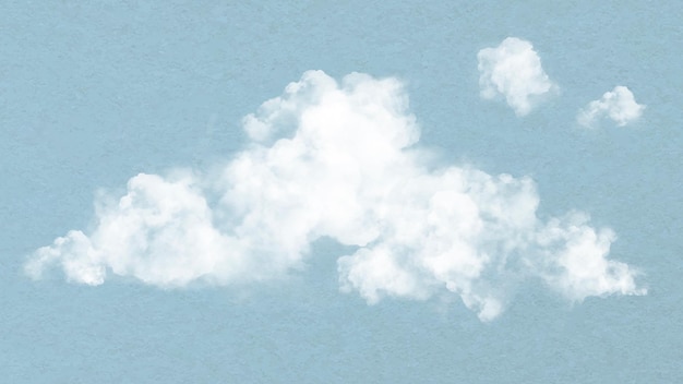 Realistische wolkenelementvector op blauwe achtergrond