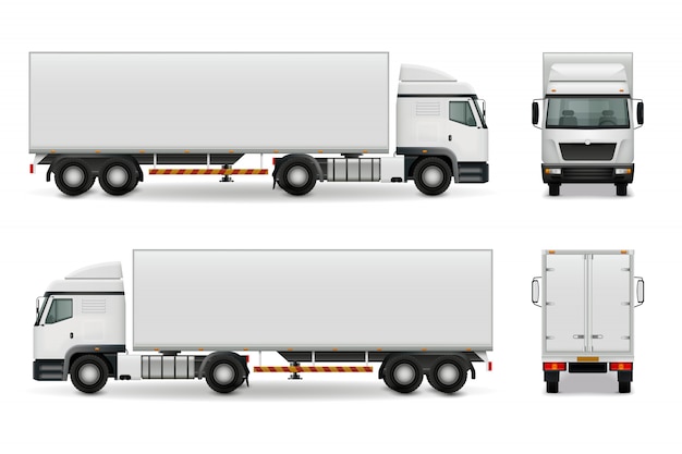 Gratis vector realistische zware vrachtwagen