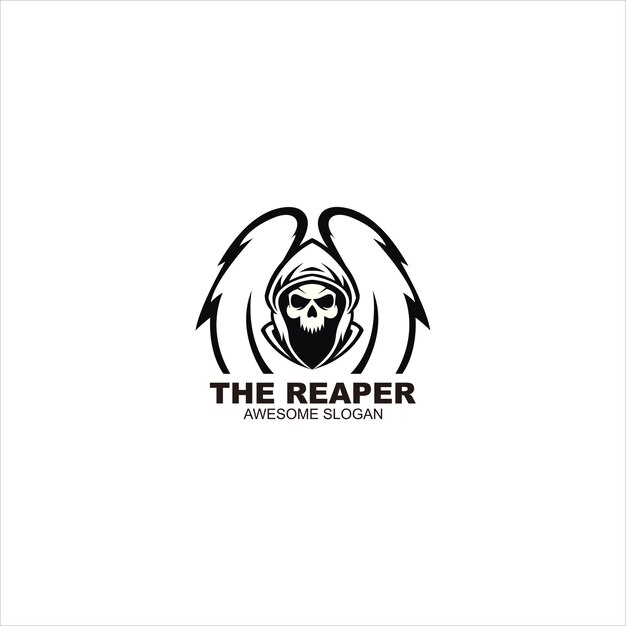 reaper hoofd mascotte logo vector illustratie