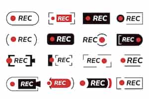 Gratis vector rec label set verpakking