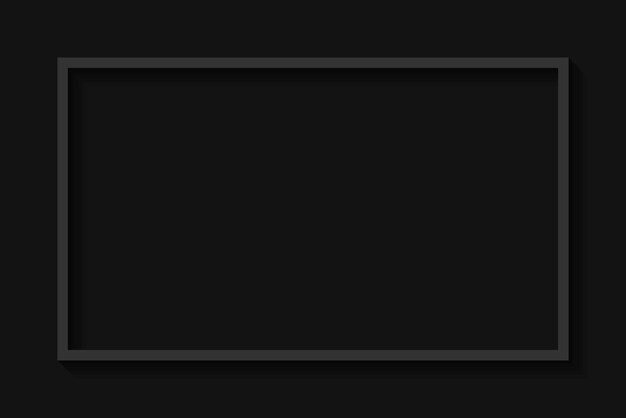 Rechthoekig grijs frame op zwarte achtergrond vector