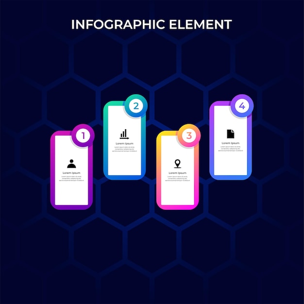 Gratis vector rechthoekig infographic element met moderne kleuren