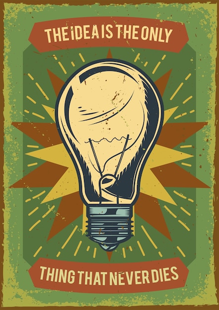 Gratis vector reclame posterontwerp met illustratie van een lamp