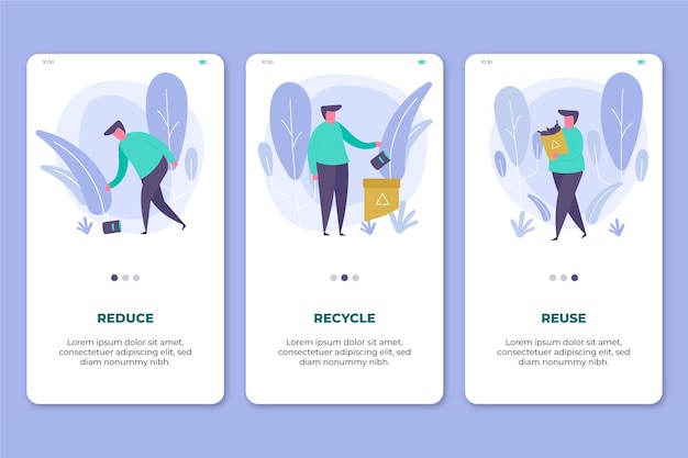 Recycle app mobiele telefoonschermen