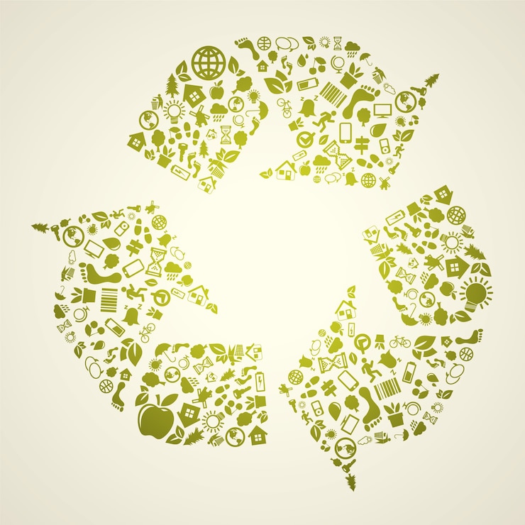 Gratis Vector recycle icon achtergrond