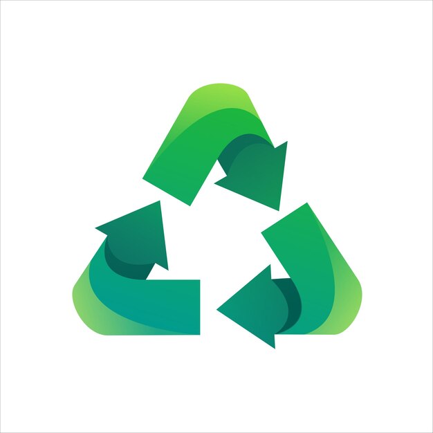 Recycle kleurrijke geometrische gradiënt logo vector