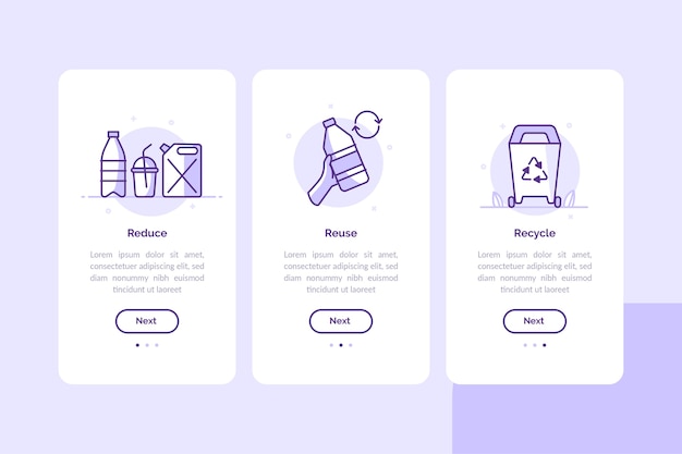 Recycle onboarding app-schermen