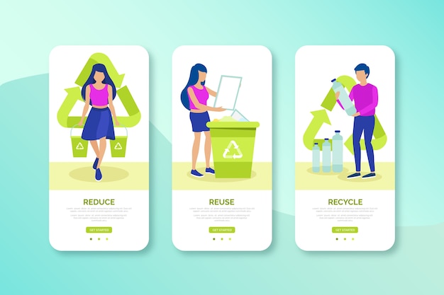 Recycle ontwerp van mobiele interface