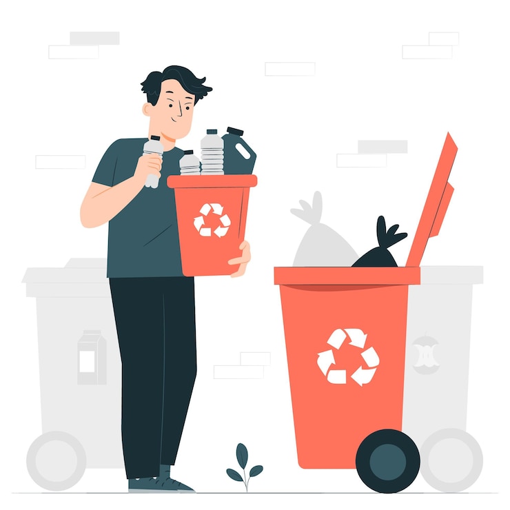 Gratis Vector recycling concept illustratie