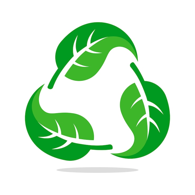 Gratis Vector recyclingbord met platte bladeren