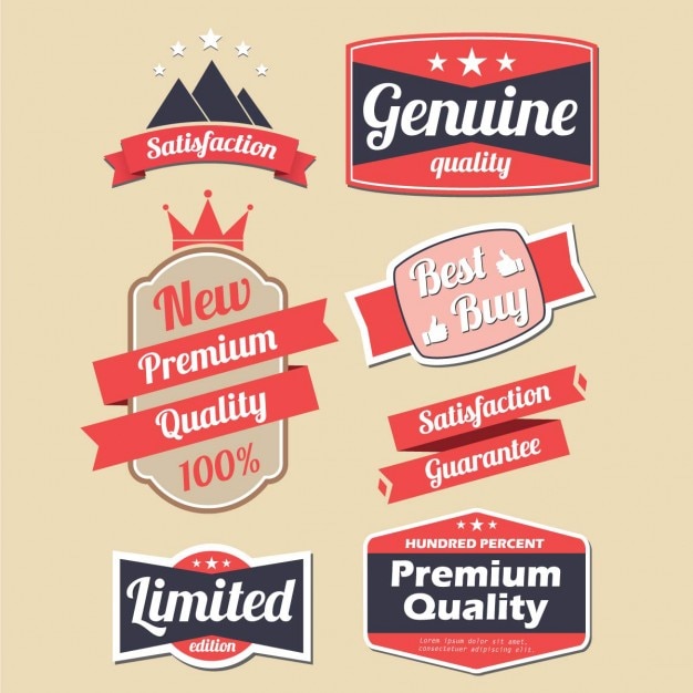 Gratis vector red design label set