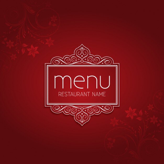Red Elegant Restaurant Menu