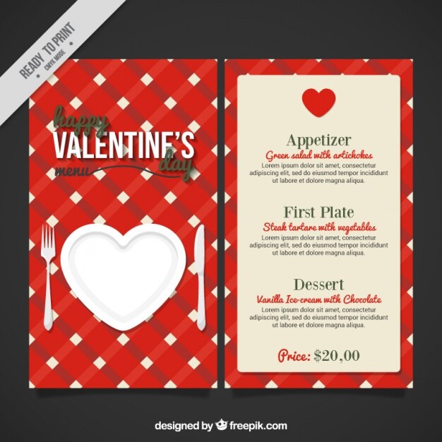 Red valentijnsdag menu