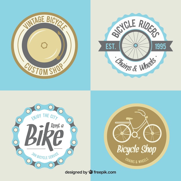 Reeks leuke vintage fiets labels