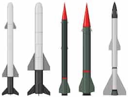 Gratis vector reeks militaire raketten