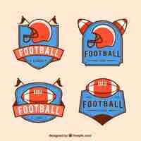 Gratis vector reeks retro american football badges