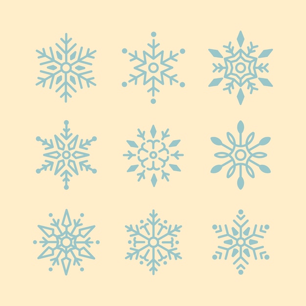 Gratis vector reeks van het ontwerpvector van sneeuwvlokkenkerstmis