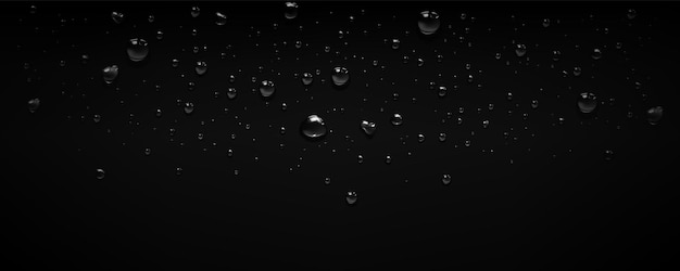 Gratis vector regen waterdruppel zeepbel vector zwarte achtergrond