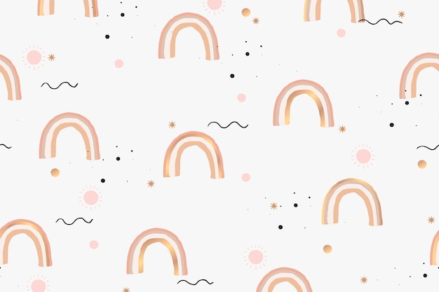 Regenboog achtergrond vector, leuke desktop wallpaper