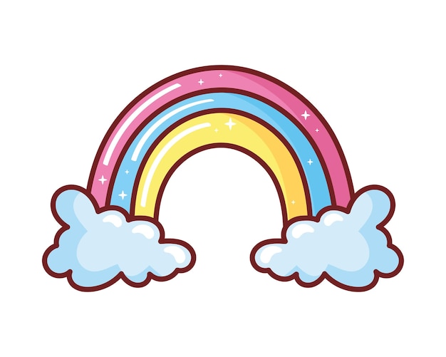 Gratis vector regenboog cartoon retro