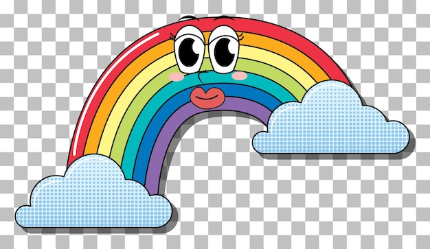 Gratis vector regenboog met gezichtsuitdrukking