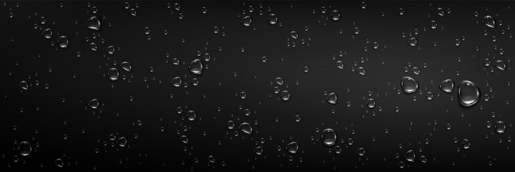 Gratis Vector regenwater druppels op glas gladde zwarte oppervlak