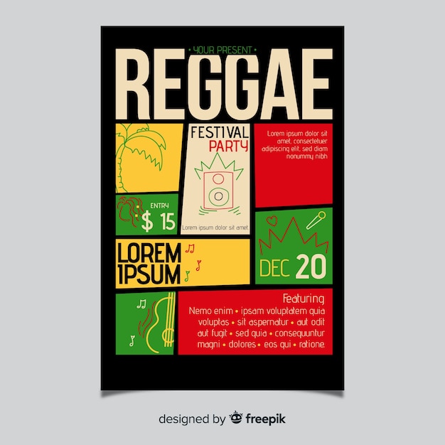 Gratis vector reggae feestvlieger