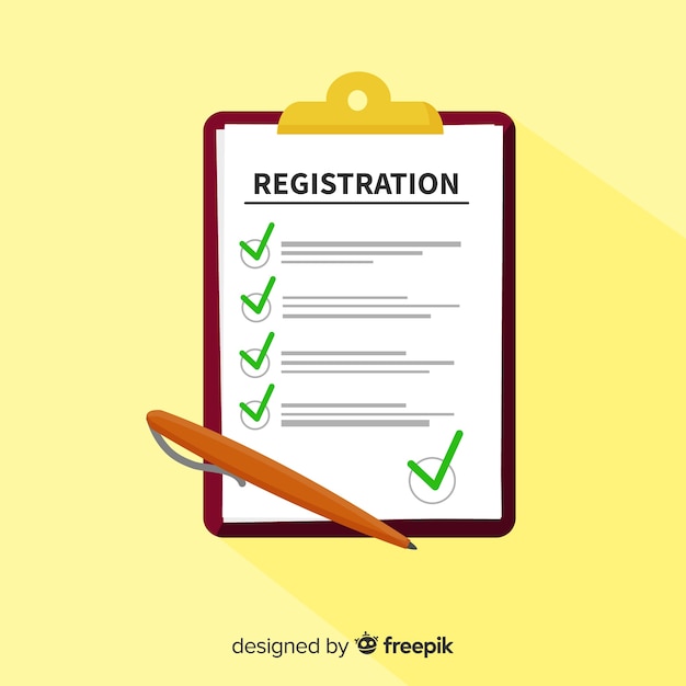 Gratis vector registratieformulier