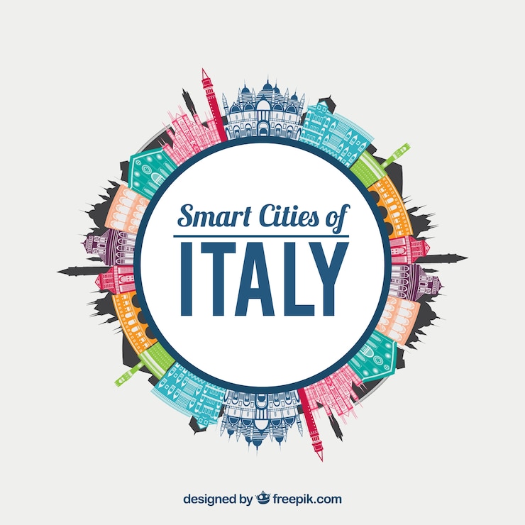 Gratis Vector reis rond italië achtergrond