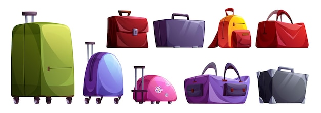 Gratis vector reisbagage en koffer vector cartoon set