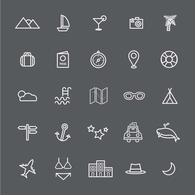 Reisbestemming Pictogram Vectoren Illustratie Concept