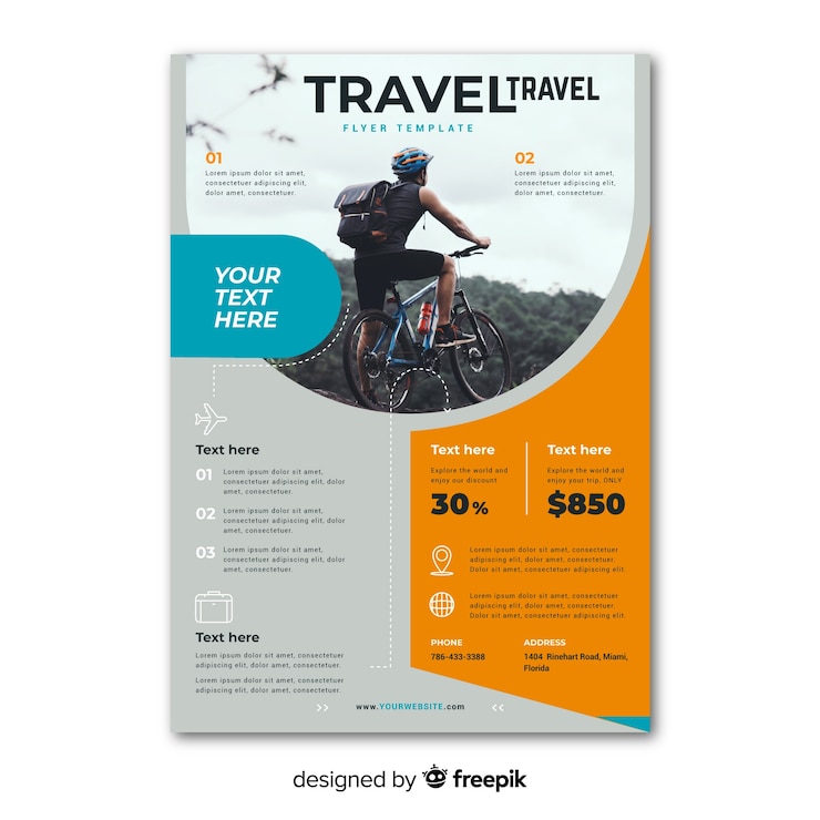 Gratis Vector reizen poster sjabloon met foto